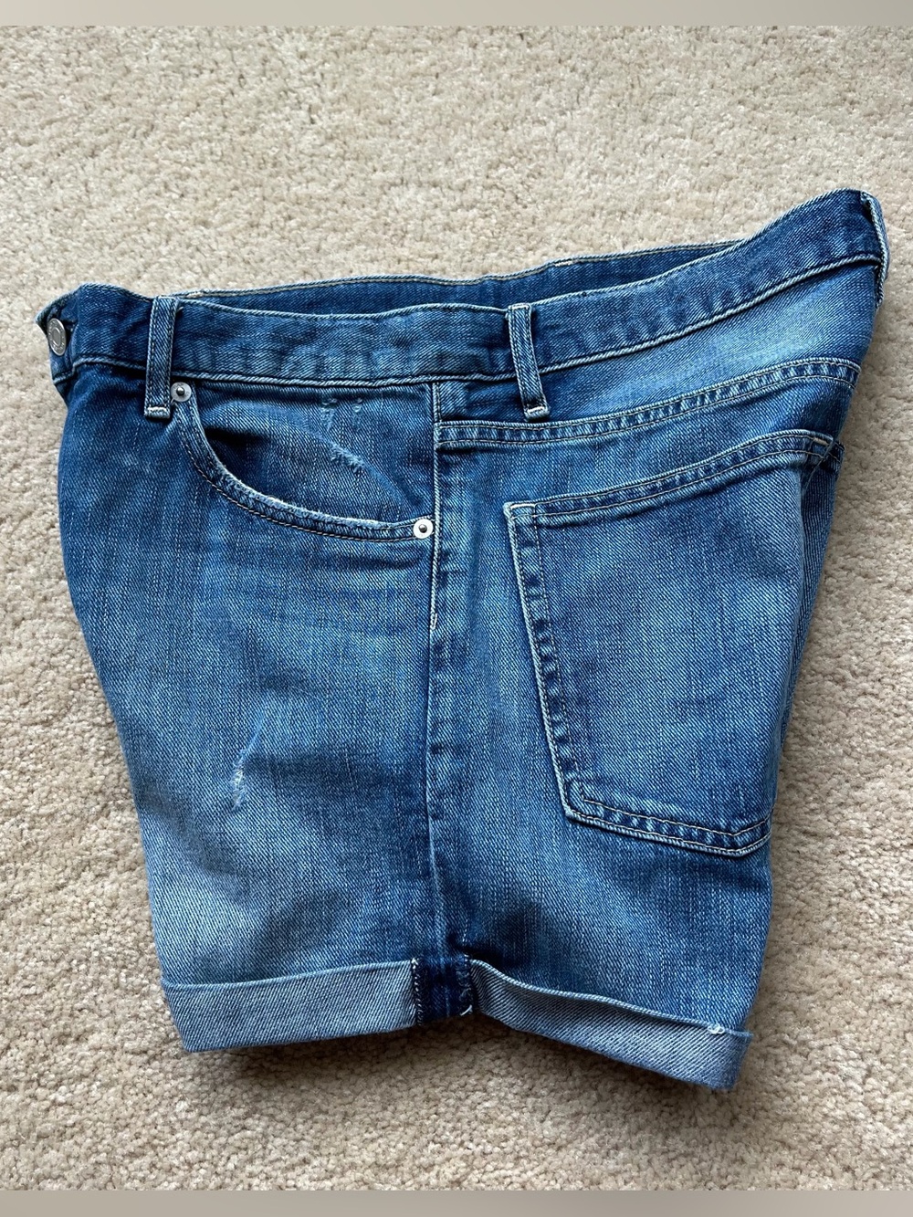 ⭐️GAP Sexy Boyfriend Cuffed Distressed Cotton Blue Jean Shorts - Size 27 - VGUC - Picture 7 of 9